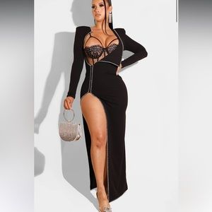 Rhinestone embellished dress set